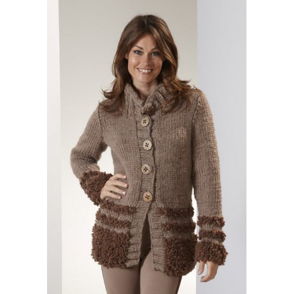 Breipatroon - Vest met bontstrepen
