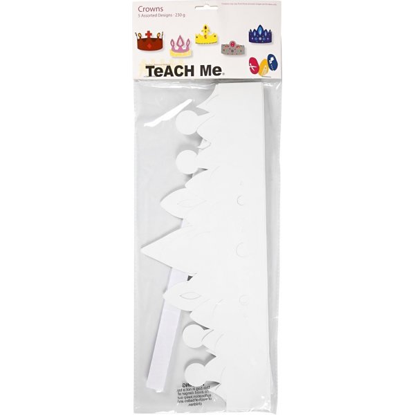 Kartonnen kronen - wit - 5 st Kartonnen kronen - wit - 5 st