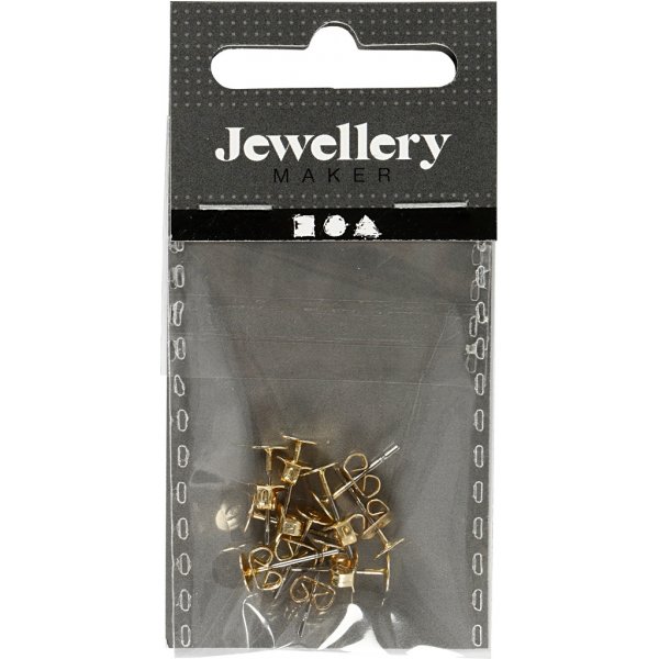 Oorstekers met plaatje - verguld - 10 st Oorstekers met plaatje - verguld - 10 st