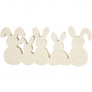 Houten hazen - doorlopende figuur, breedte 30 cm