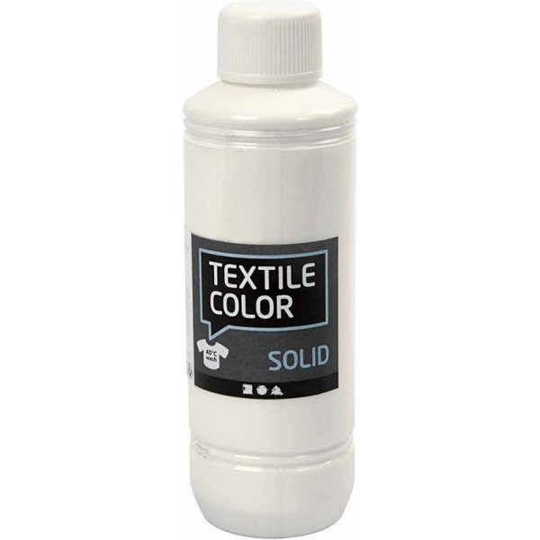 Textiel Solide textielverf - wit - dekkend - 250 ml