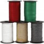 Cadeaukoord - gemengde kleuren - glitter - 5 x 100 m