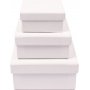 Papieren doos, vierkant, 10x10x4, 8x8x3,5, 9x8x3, 3 stuks