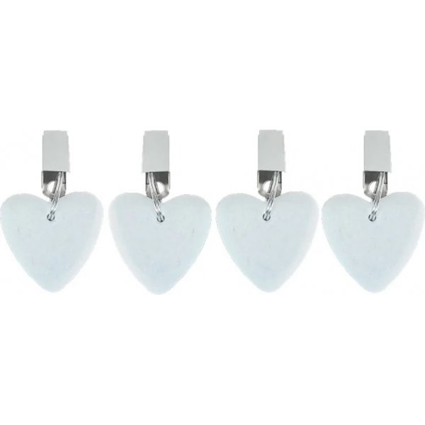 Doekgewicht Hart wit 4-pack