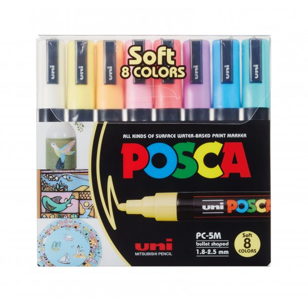 Uni Posca PC-5M - 8 zachte kleuren