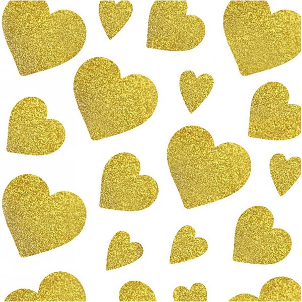 Glitterstickers - goud - harten - 2 vellen Glitterstickers - goud - harten - 2 vellen