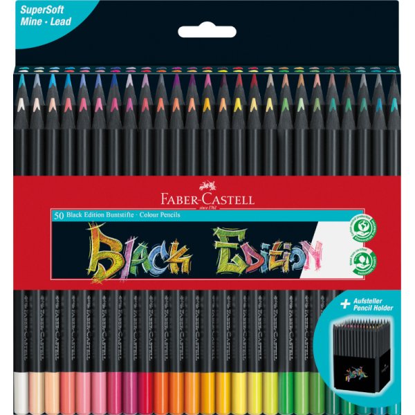 Kleurpotlodenset - Faber-Castell - Black Edition - 50 kleuren