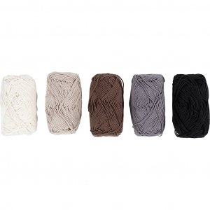 Katoengaren 8/4, natuurlijke kleuren, 5 x 50 m, 5 x 20 g
