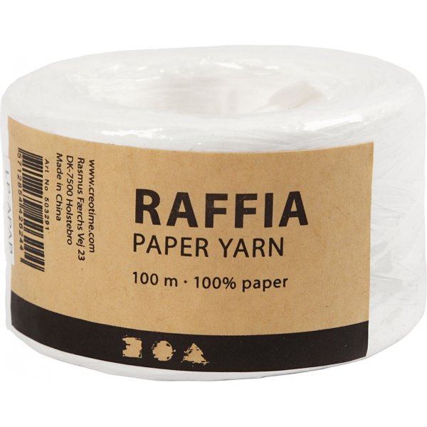 Raffia Papiergaren - wit - 100 m Raffia Papiergaren - wit - 100 m