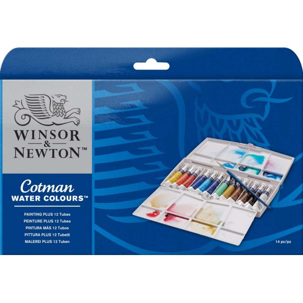 Aquarelverf W&N Cotman Tuber - Verfdoos 12 kleuren