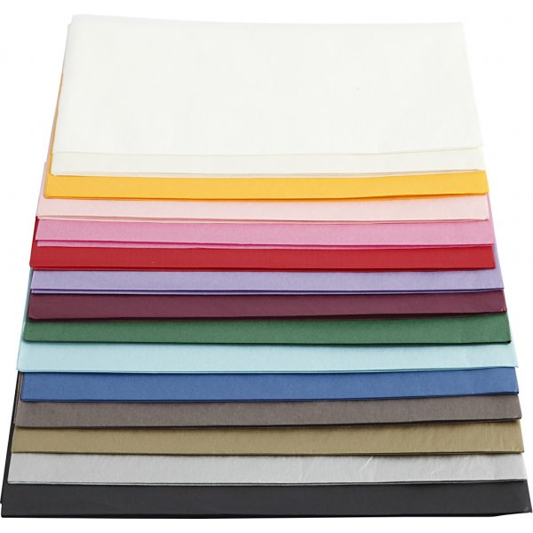 Vloeipapier - gemengde kleuren - 50 x 70 cm - 14 g -15 x 2 vellen Vloeipapier - gemengde kleuren - 50 x 70 cm - 14 g -15 x 2 vellen