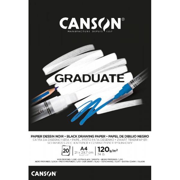 Graduate Zwart papier 120g 20 vellen - A4
