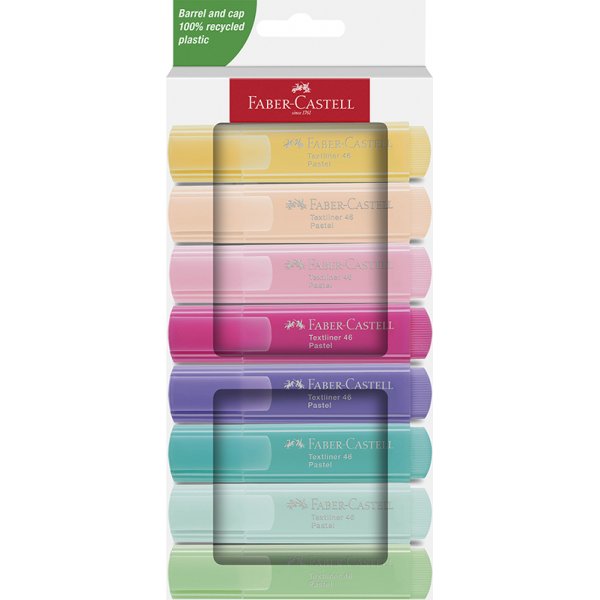 Markeerstiftset - Faber-Castell - TL 46 - Pastel 8 stiften
