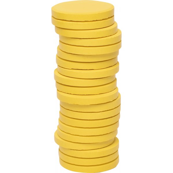 Kleur pucks  30 mm - lichtgeel - 20 st