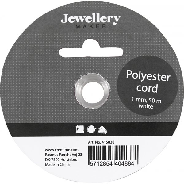 Polyesterkoord - wit - 50 m