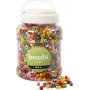Houten kralen - gemengde kleuren en maten - 400 ml