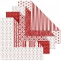 Origamipapier - rood/wit - 15 x 15 cm - 50 vellen