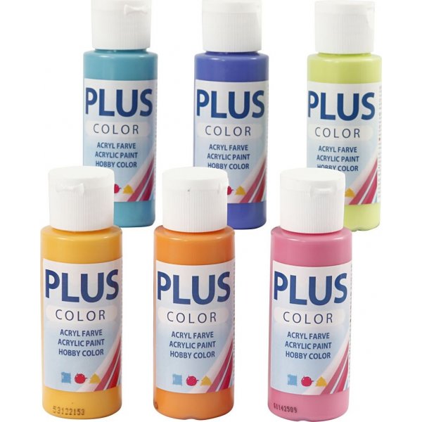 Plus Color Hobbyverf - kleurrijk - 6 x 60 ml