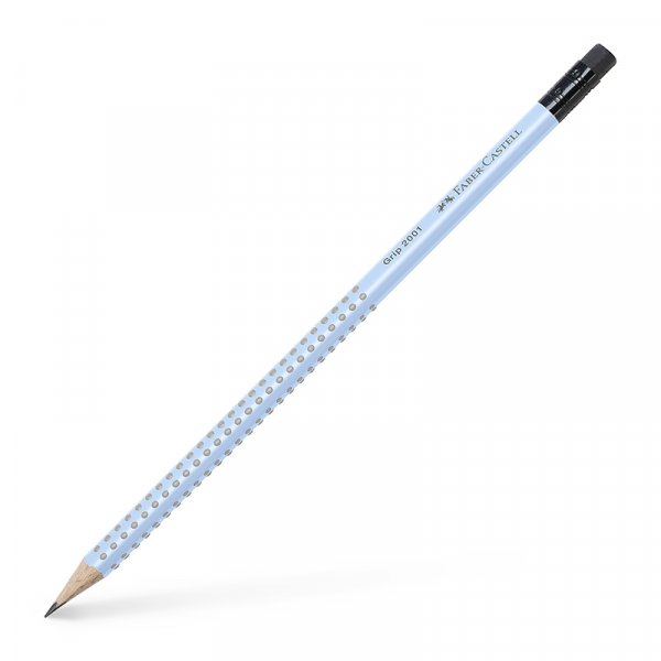 Potlood - Faber-Castell - Grip 2001 met gumpunt B - Hemelsblauw