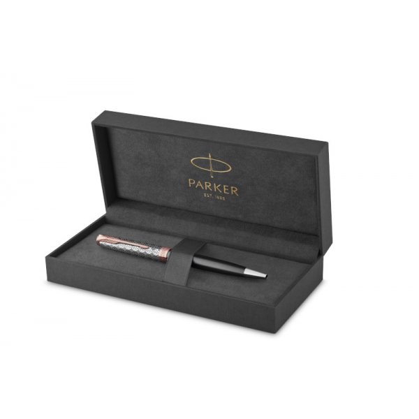 Balpen Parker Sonnet - Metaal & Grijs PGT - Medium blauw