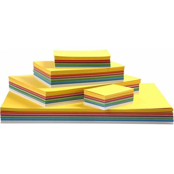 Lentekarton - gemengde kleuren - A2, A3, A4, A5, A6 - 1800 vellen