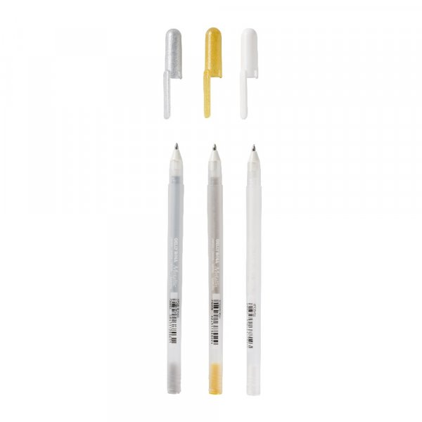 Gelpennen Sakura Gelly Roll - 3 pennen (goud, zilver, wit)