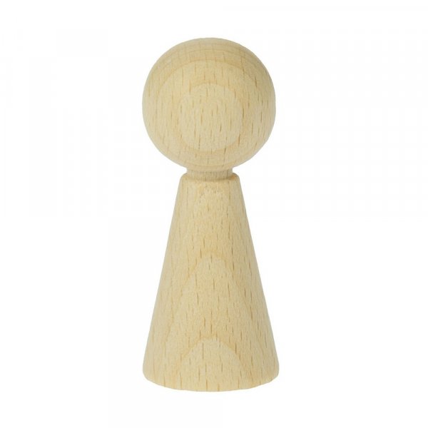 Conisch houten figuur 20 x H 50 mm - gebleekt 4 st.
