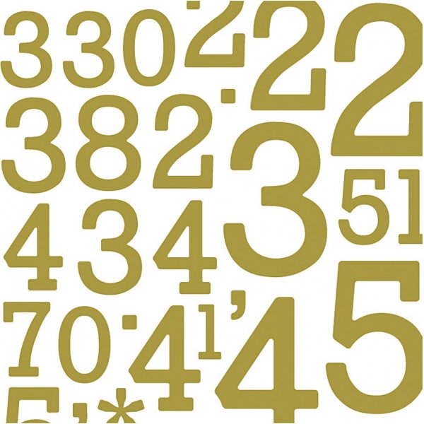 Glitterstickers - goud - cijfers - 2 vellen Glitterstickers - goud - cijfers - 2 vellen