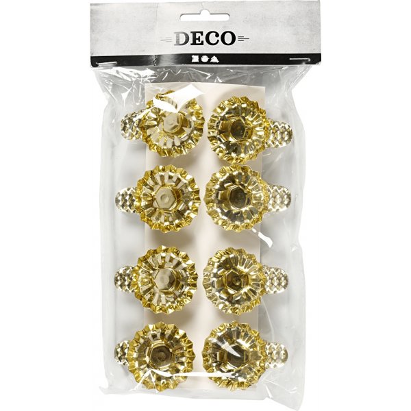 Lichtclips - verguld - Ø40 mm - 8 st Lichtclips - verguld - Ø40 mm - 8 st