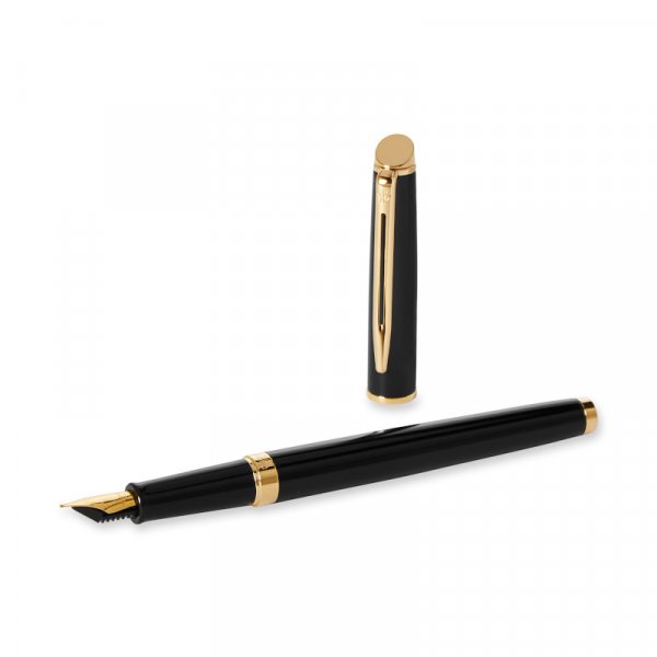 Vulpen Waterman Hmisphre - Zwart Goud Trim - Medium Blauw