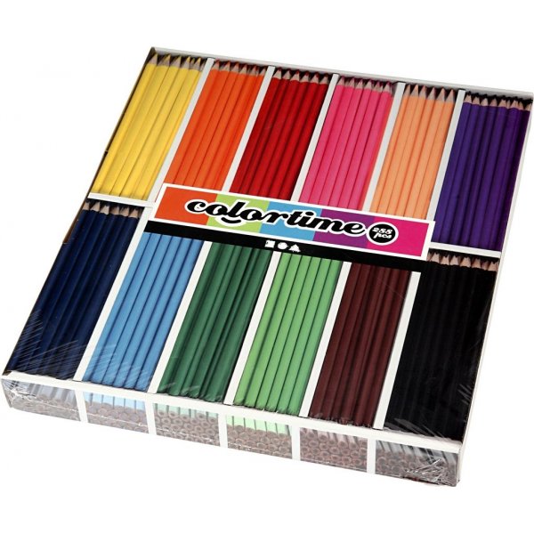 Colortime Kleurpotloden - gemengde kleuren - 12 x 24 st