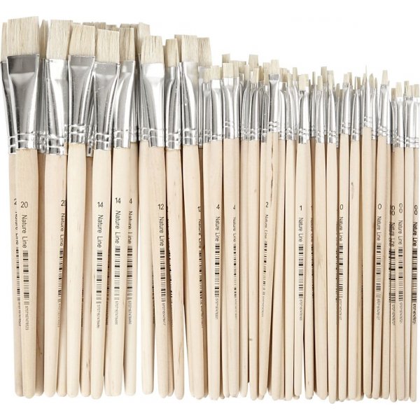 Natur Line Penselen - nr. 00+0+1+2+4+12+14+20 - bord - 68 stuks