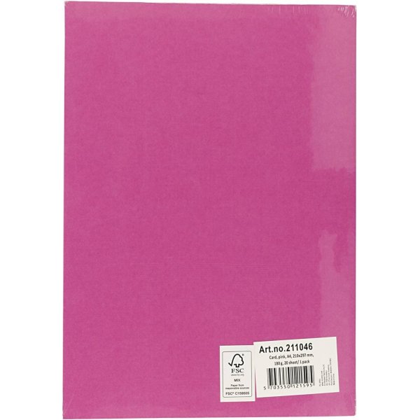 Gekleurd Karton - roze - A4 - 180 gr - 20 vellen Gekleurd Karton - roze - A4 - 180 gr - 20 vellen