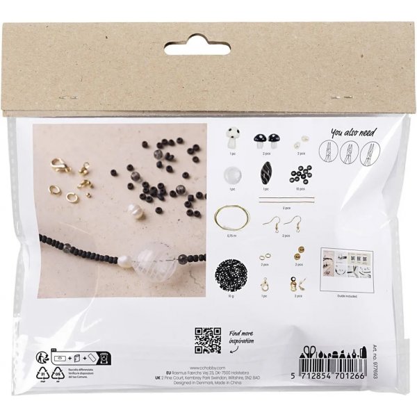 Mini DIY Kit Sieraden, zwarte harmonie, zware ketting