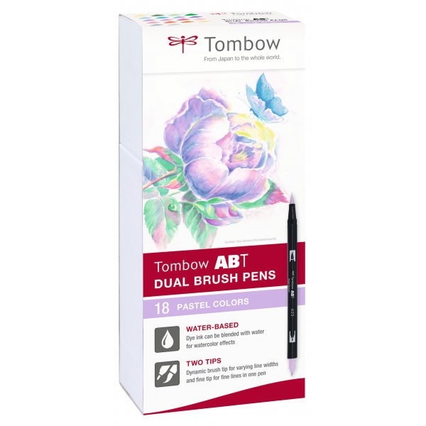 Tombow ABT Dual Brush Pen Pastel 18-pack Tombow ABT Dual Brush Pen Pastel 18-pack