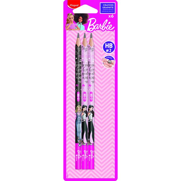 Pennenset - Maped - Grafiek gextrudeerde Barbie-potloden, 6-pack