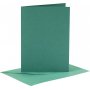 Kaarten en enveloppen - donkergroen - 11,5 x 16,5 cm - 6 sets