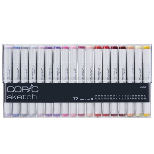 Copic Sketch set - 72 pennen - Basiskleuren B Copic Sketch set - 72 pennen - Basiskleuren B