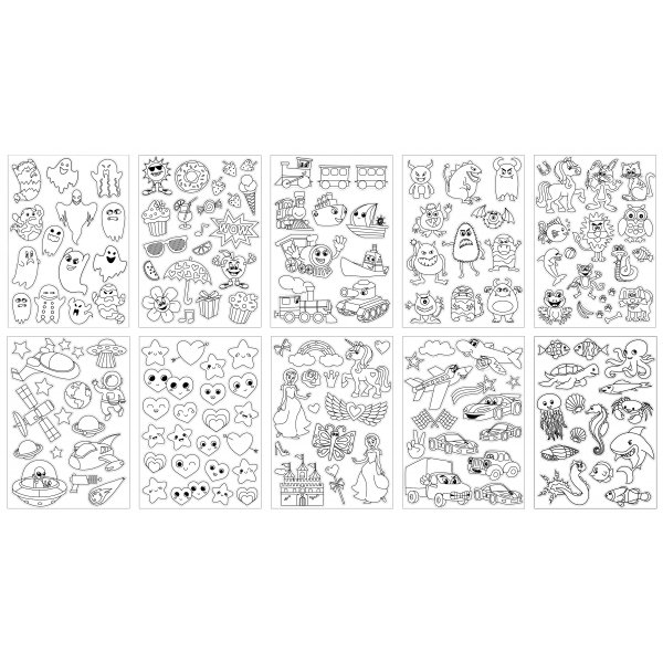 Stickers Kleurplaten - 10 vellen