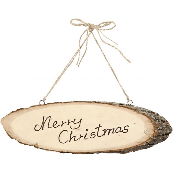 Deurbord - hoekgesneden houten plaat met schorsrand