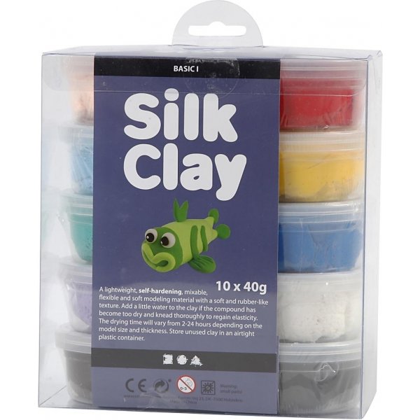 Silk Clay® - gemengde kleuren - Basis 1 - 10 x 40 gr Silk Clay® - gemengde kleuren - Basis 1 - 10 x 40 gr