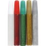 Glitterlijm - gemengde kleuren - 5 x 10 ml