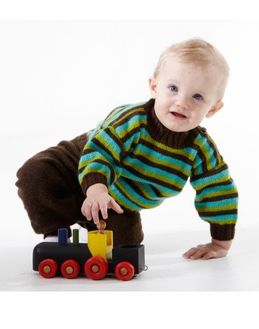 Breipatroon - Gestreepte trui, broek en muts