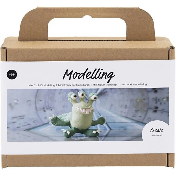 Mini DIY Kit Modellering, lichtgroen, donkergroen, Monster Lulu