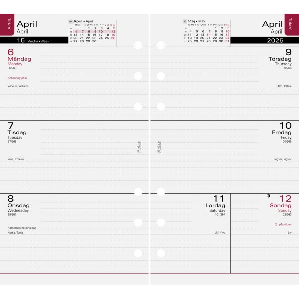 Systeemkalender - Dagboek Klassiek - Almanacksfrlaget