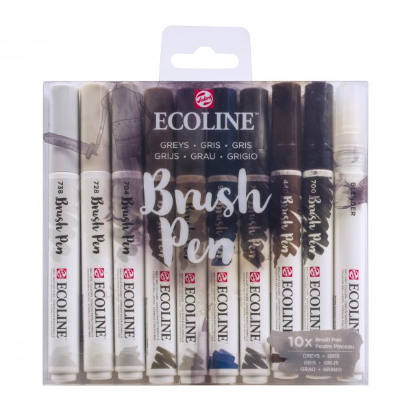Ecoline Brush Pen 10-pack - Grijze tinten
