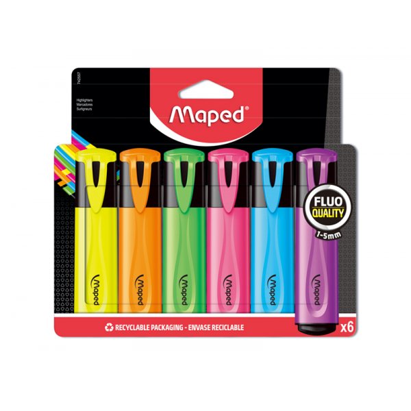 Markeerstiften - Maped - Etui neon 6-pack