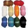 Gekaarde Wol - gemengde kleuren - 10 x 25 gr