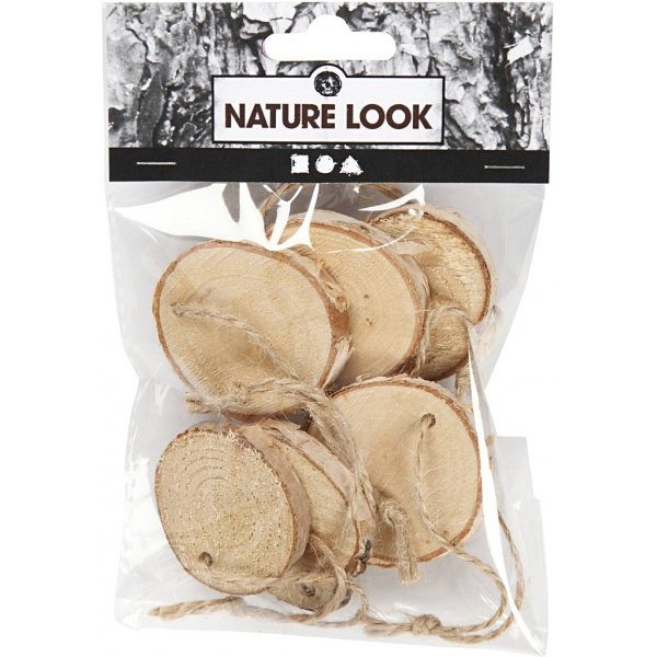 Houten planken met touwtje - 7 st