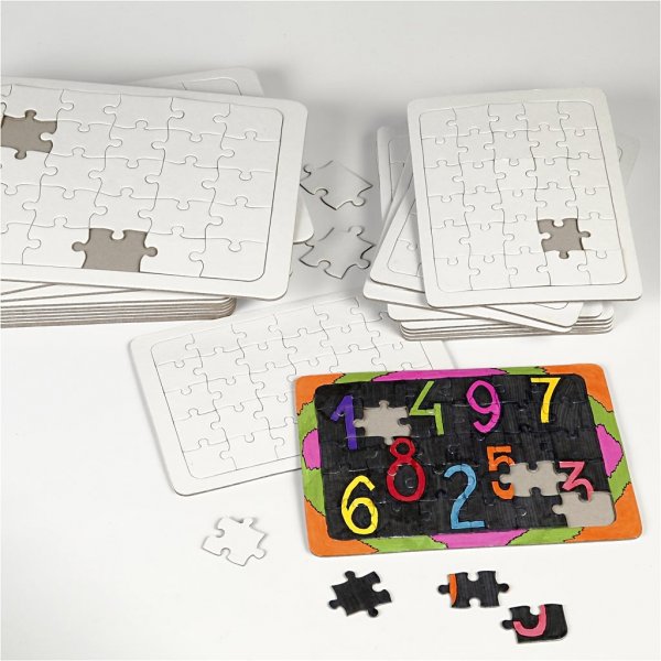 Puzzel - wit - 21 x 30 cm - 10 st Puzzel - wit - 21 x 30 cm - 10 st